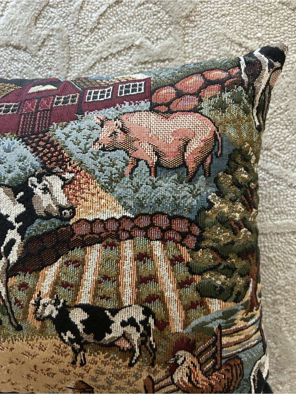 Dakota Tapestry Pillow Farm Animals Country Cottagecore 16